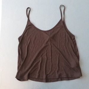 Ribbed black tank top crop top